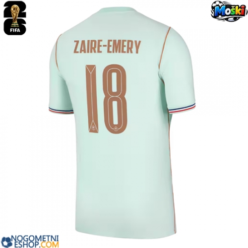Moški Nogometni dresi Francija Warren Zaire-Emery #18 Gostujoči SP 2026 Kratek Rokav